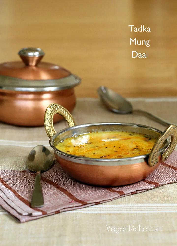 Mom’s Simple Moong Dal Recipe with Garlic Chili Tadka. Vegan Glutenfree