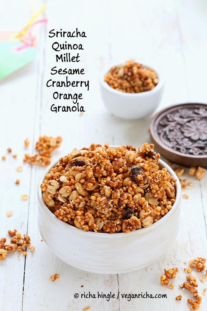 Sriracha Quinoa Millet Cranberry Orange Peanut Granola/Trail Mix. Spicy Granola Glutenfree