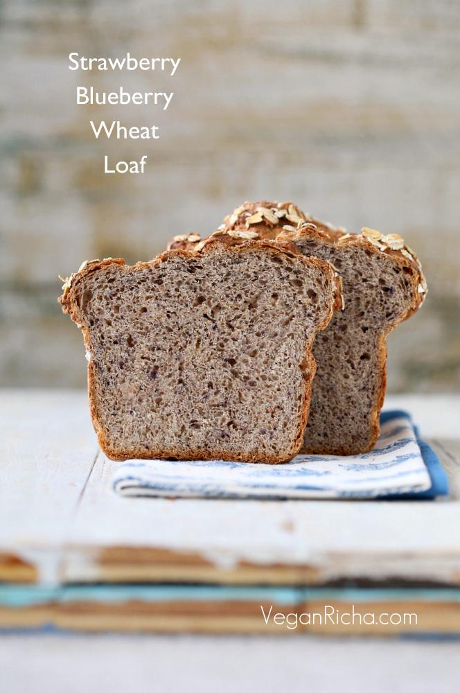 Strawberry Blueberry Bread Loaf. Vegan Recipe