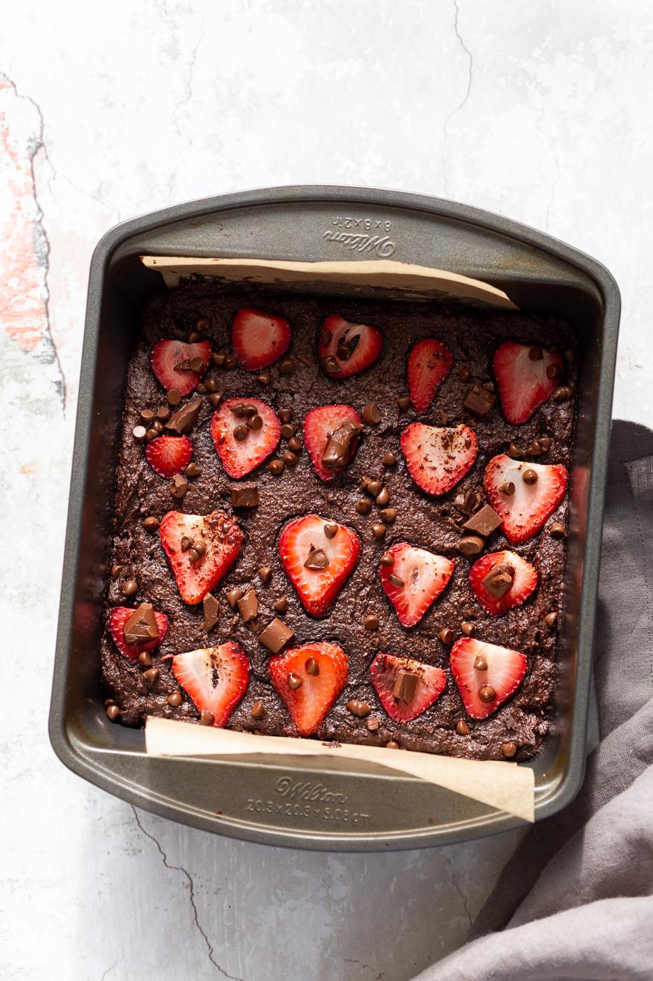 Strawberry Brownies (Vegan Gluten-free Grain-free)