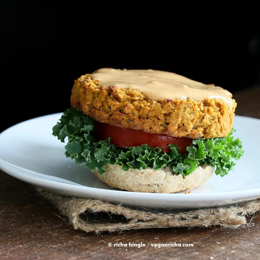 Sweet Potato Peanut Burgers | Pitzn