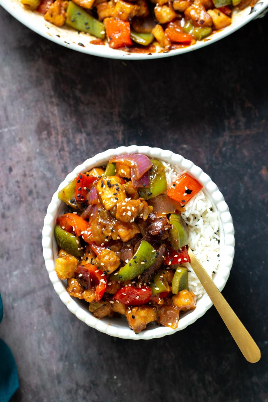 Sweet Sour Tofu Veggie Stir Fry