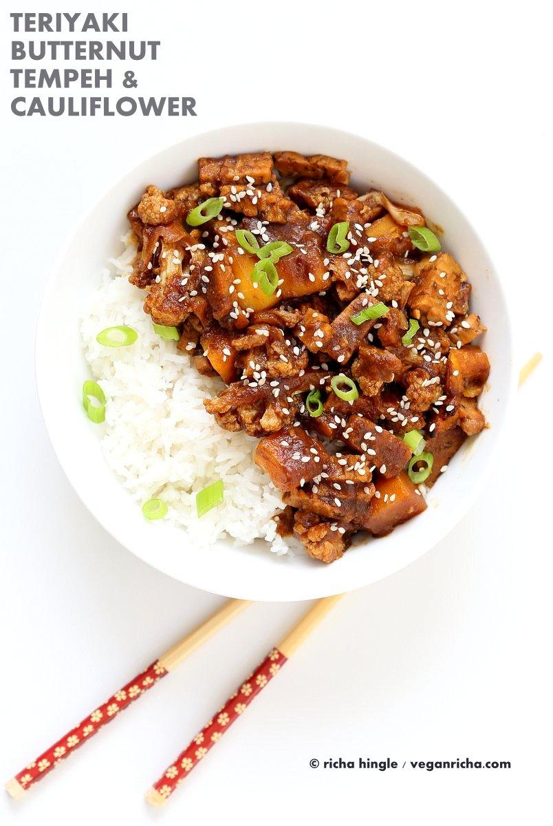 Tempeh Cauliflower Butternut in Teriyaki Sauce – Date Sweetened