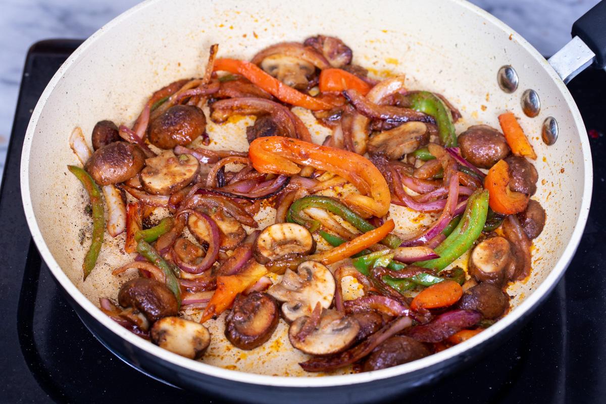 sauteed veggies in a sauteeing pan