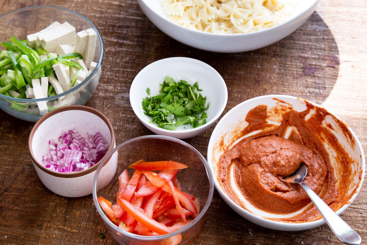 ingredients needed for making tikka masala pasta salad