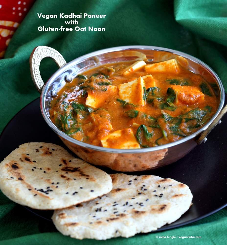 Vegan Paneer Kadhai with Gluten-free Oat Naan from Pitzn's Indian Kitchen