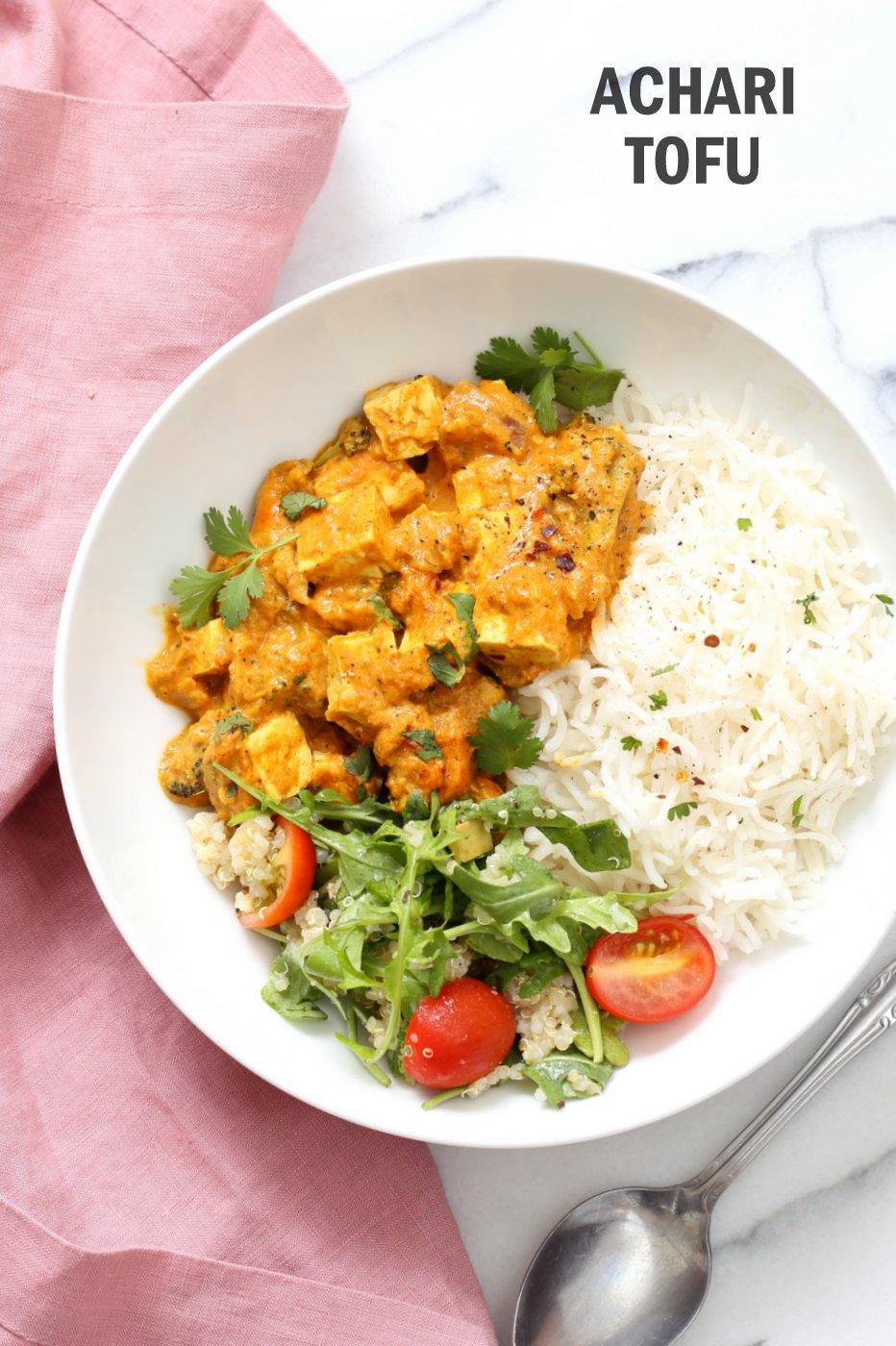 Tofu Achari Paneer – Tofu & Veggies in Achari Sauce