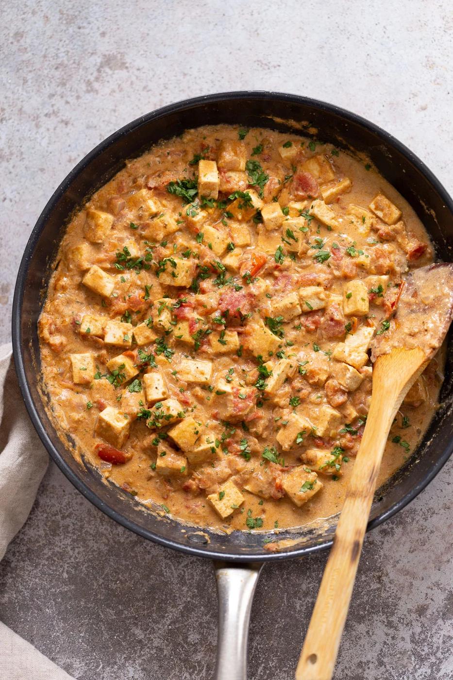 Tofu in Creamy Black Pepper Tomato Sauce – Dum Tofu Paneer Kali Mirch
