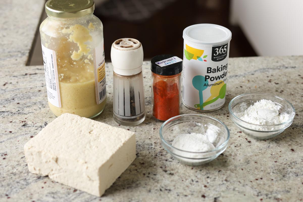 tofu majestic ingredients on the kitchen counter