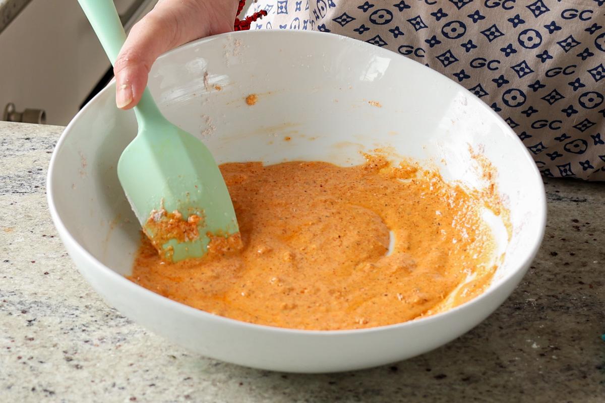 batter for the tofu after mixing