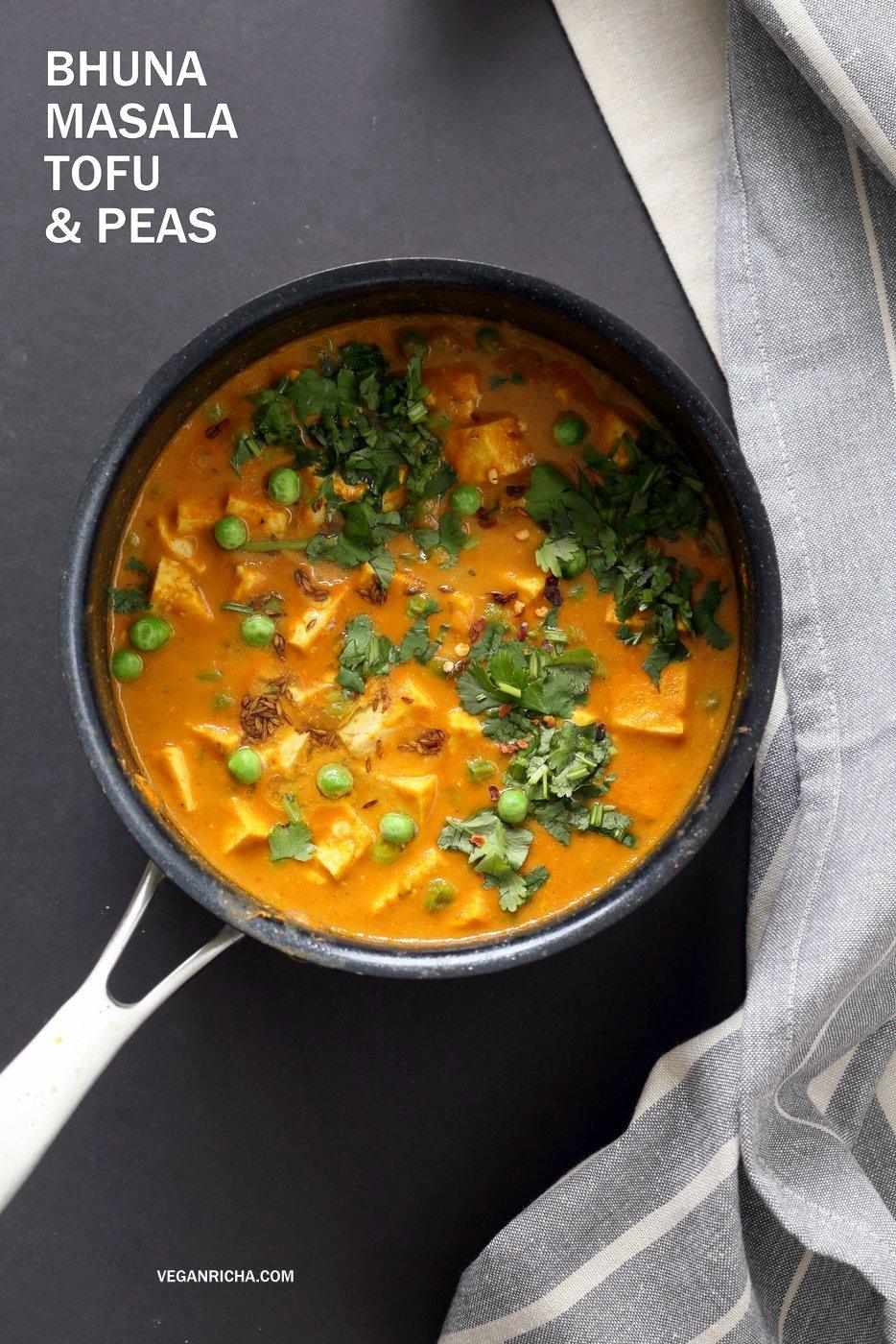 Tofu Matar Masala – Tofu Peas in Blender Masala Sauce