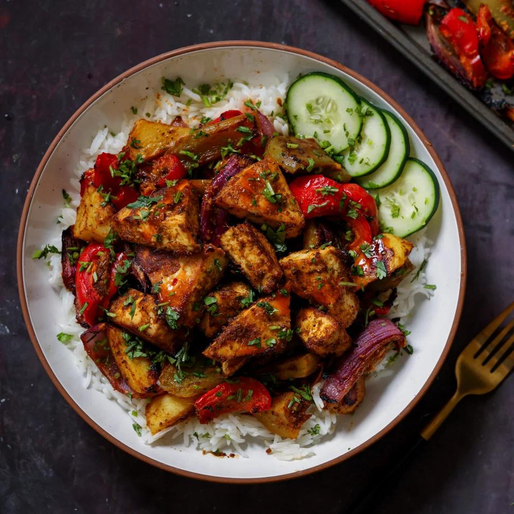 Tofu Tray Bake (gluten-free, nut-free)