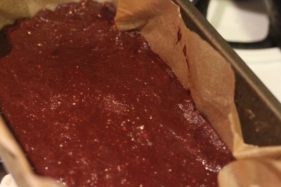 vegan triple chocolate salted caramel brownies ready to be baked