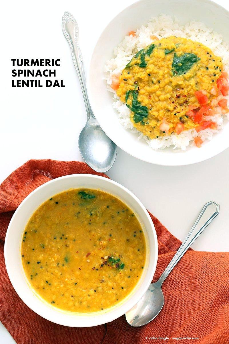 Turmeric Spinach Golden Lentil Dal – Red Lentil Soup