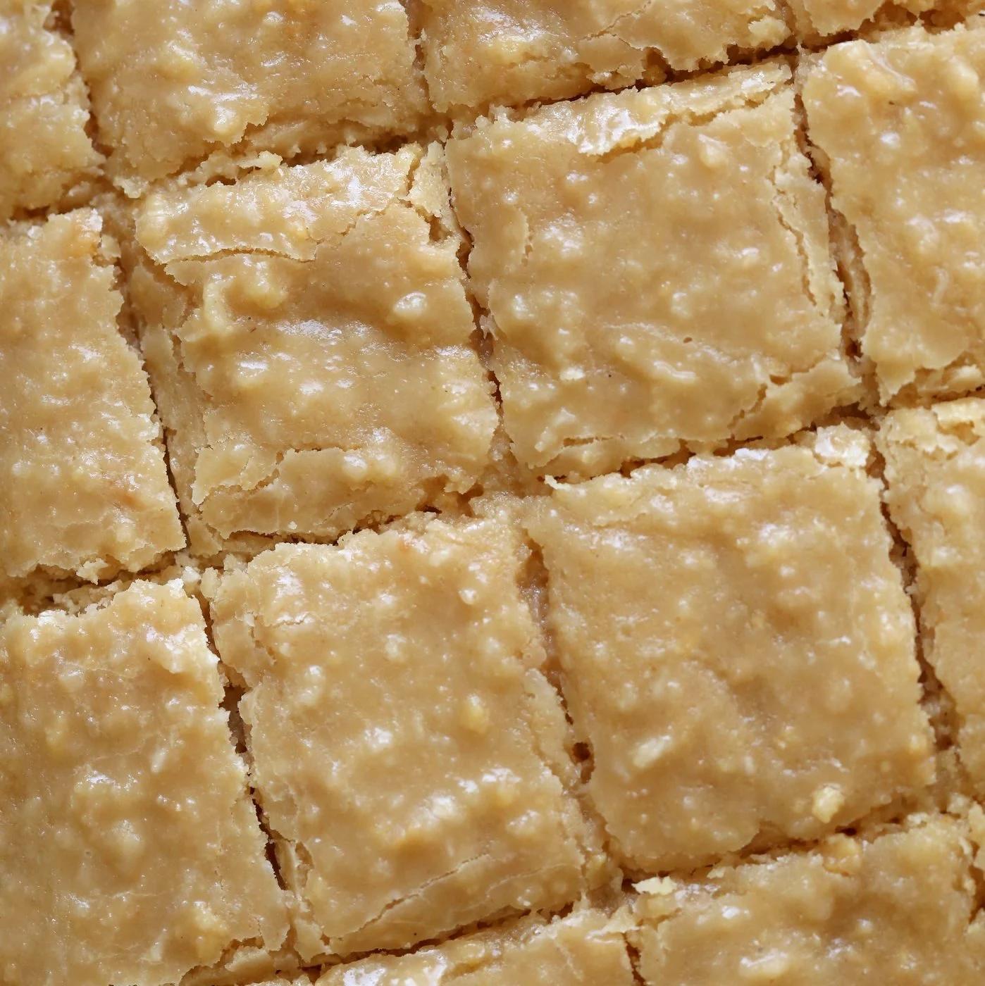Vegan 7 Cup Burfi - Diwali Sweet with Chickpea flour and Coconut veganized with almond milk and oil. Easy Traditional Indian Sweet 7 cup cake for Diwali or other festivals. Vegan Gluten-free Soy-free Recipe. Nut-free option