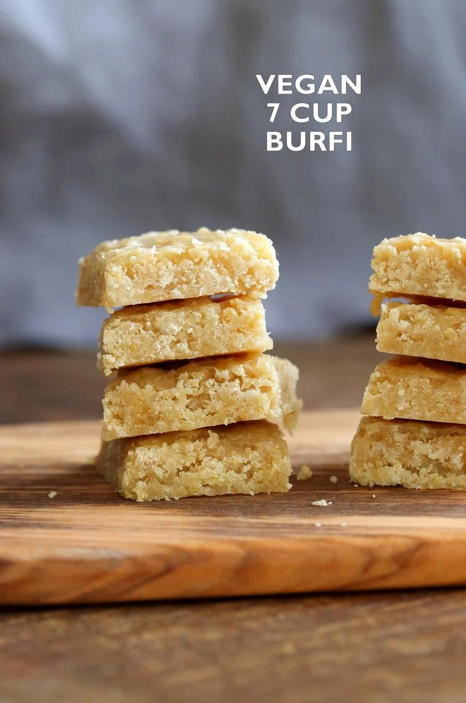 Vegan 7 Cup Burfi – Chickpea flour and Coconut Fudge