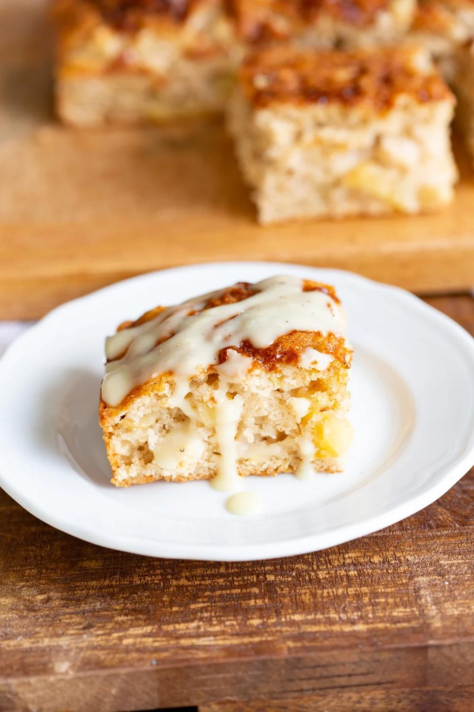 Vegan Apple Cake with Cinnamon Custard