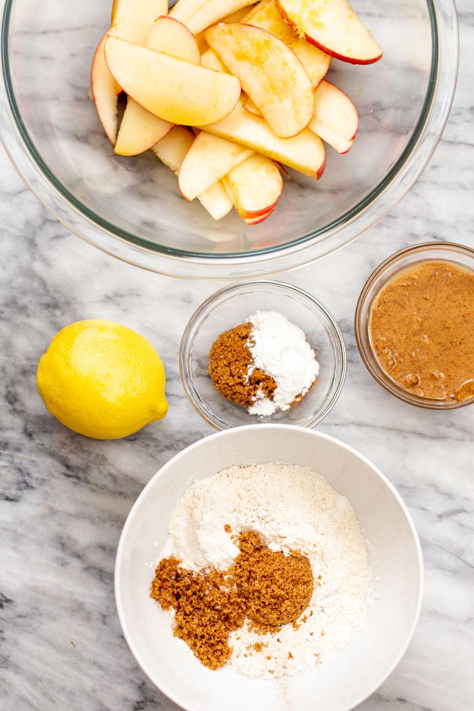 ingredients for apple pie bars