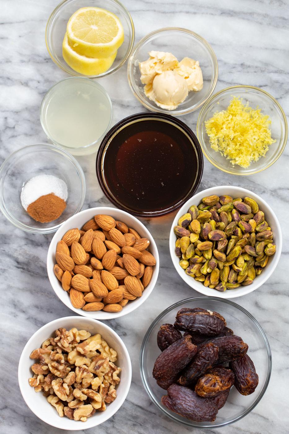 ingredients needed for making baklava