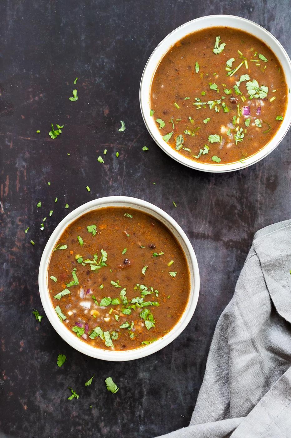 Vegan Black Bean Soup (Instant Pot Recipe)
