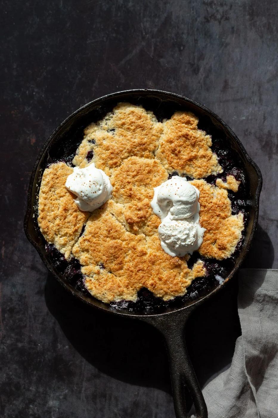 Vegan Blueberry Cobbler No Oil