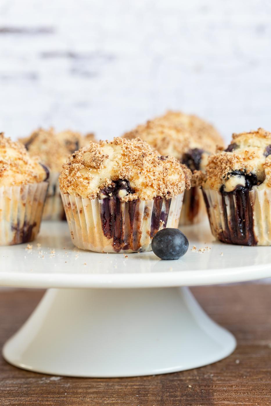 Vegan Blueberry Muffins with Streusel