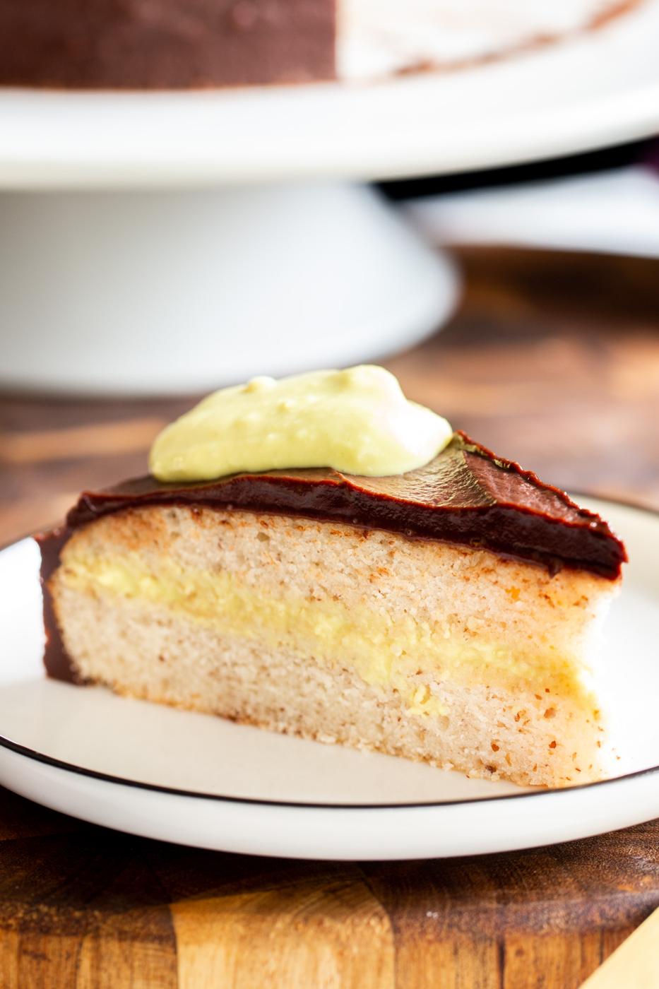 Vegan Boston Cream Pie Cake