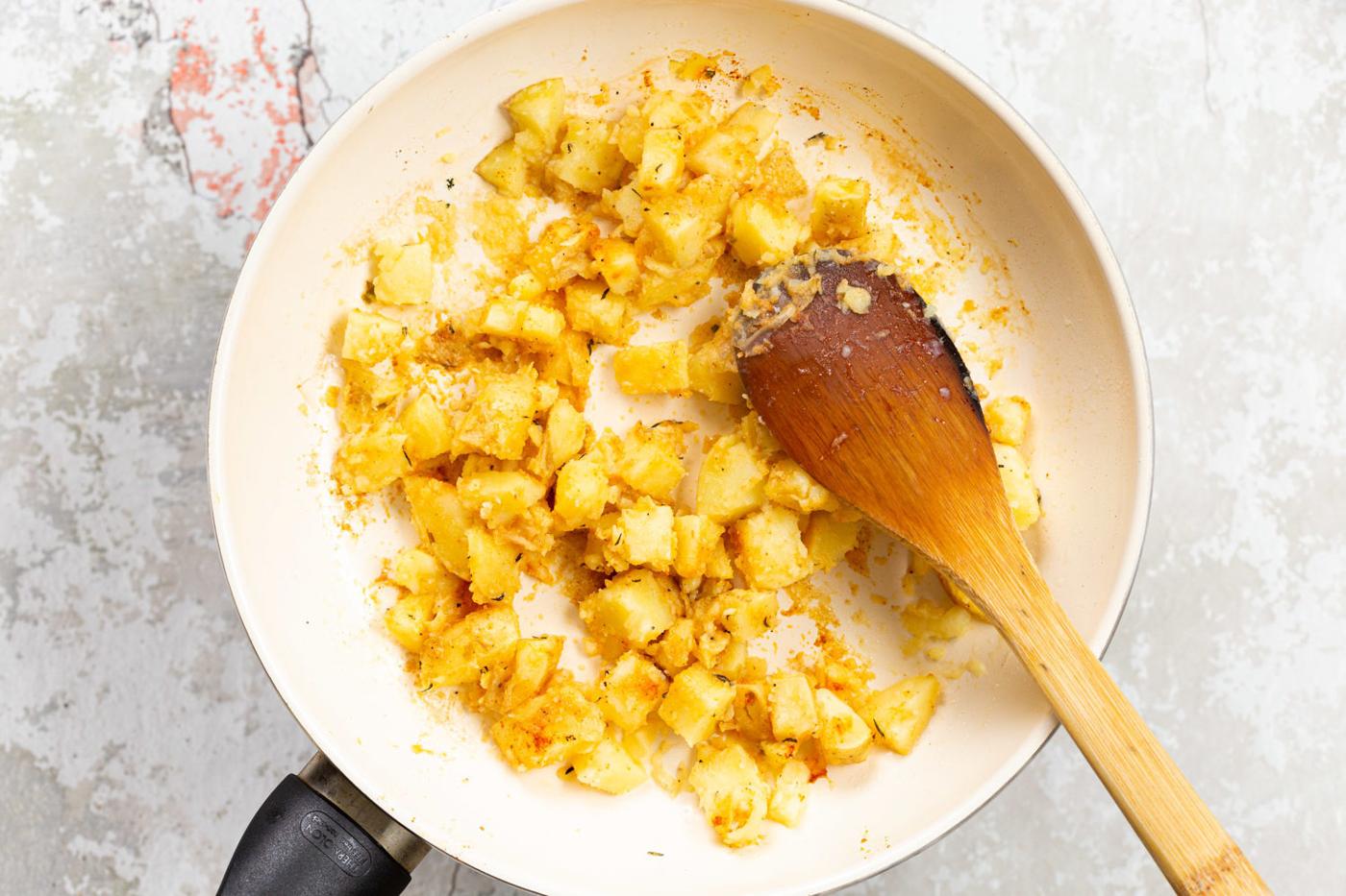 Potatoes for our Vegan Breakfast burrito