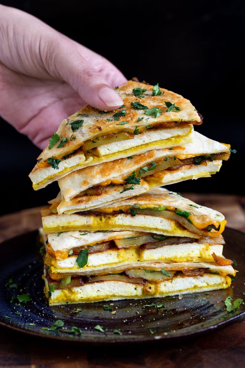 Breakfast Quesadilla with Smoky Potatoes & Tofu