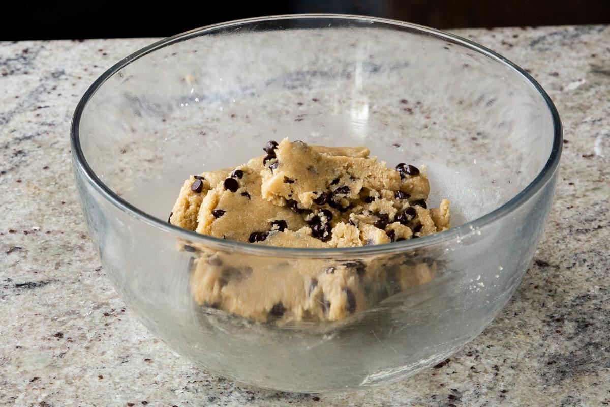 finished chocolate chip cookie dough