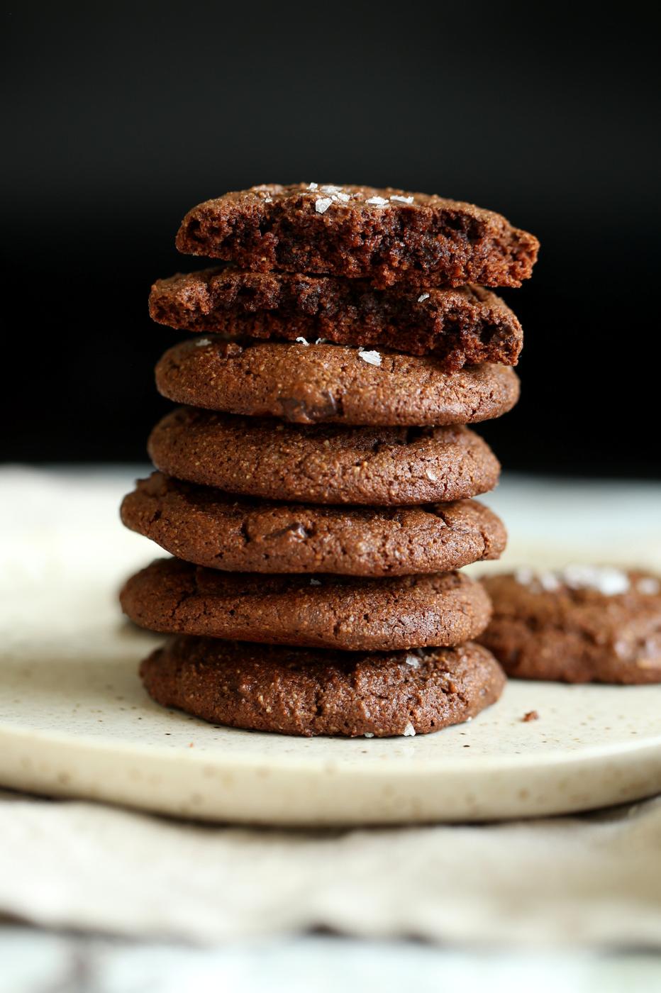 Vegan Brownie Cookies on white plate