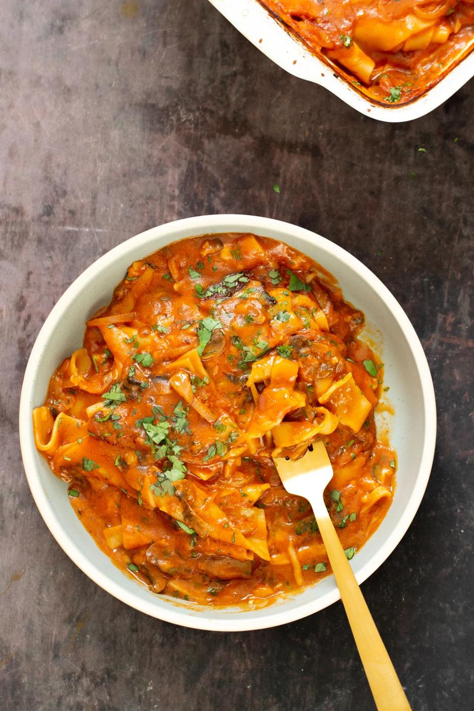 Vegan Butter Chicken Lasagna Bake