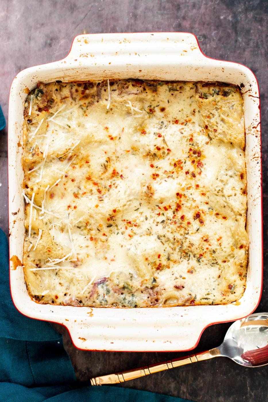 Vegan Butternut Squash Lasagna with Caramelized Onion