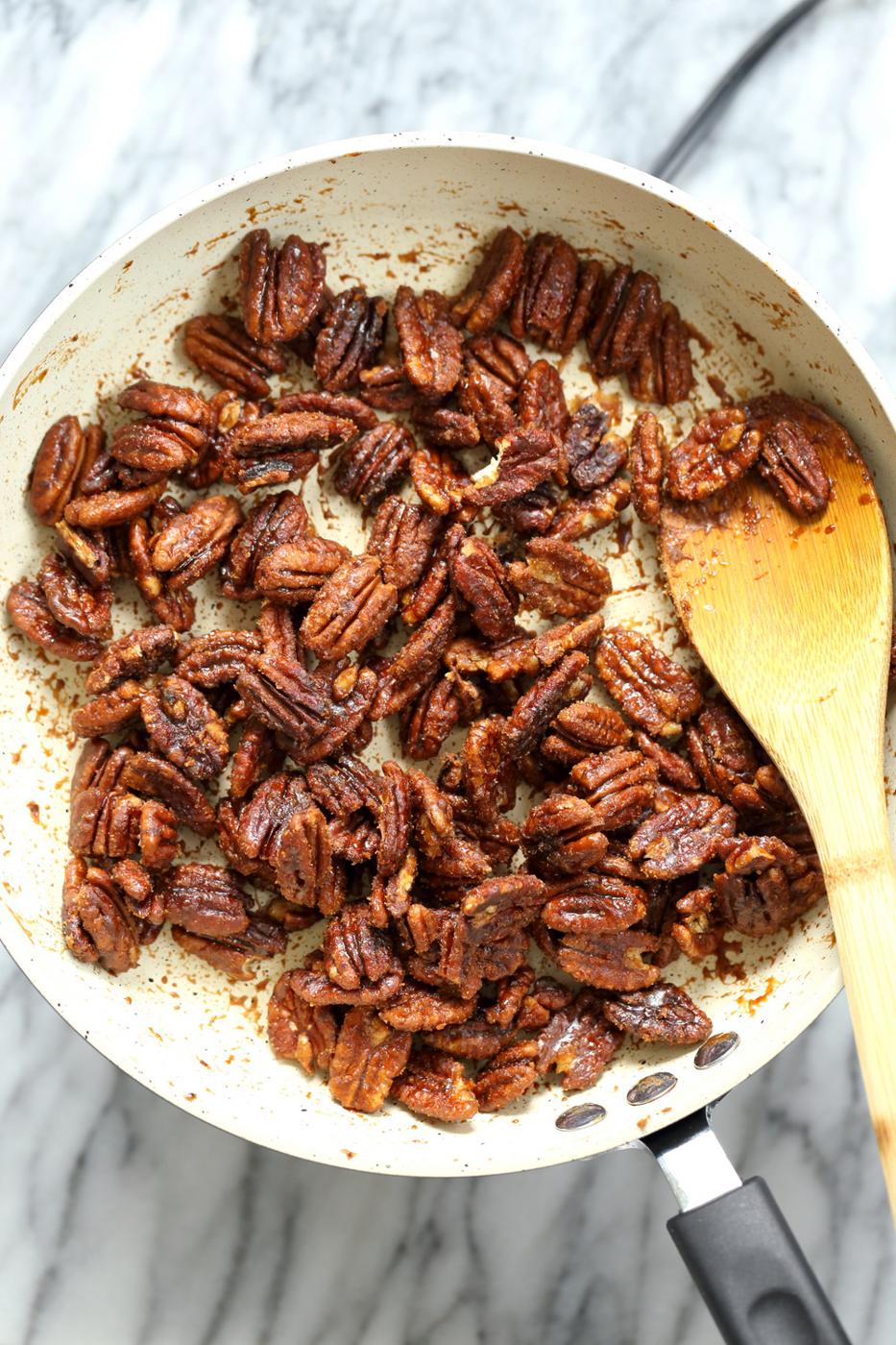 Vegan Candied Pecans Stovetop (Oil-free)