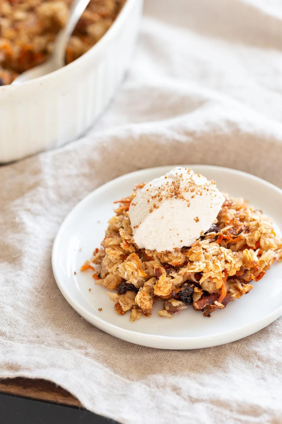 Vegan Carrot Cake Baked Oatmeal