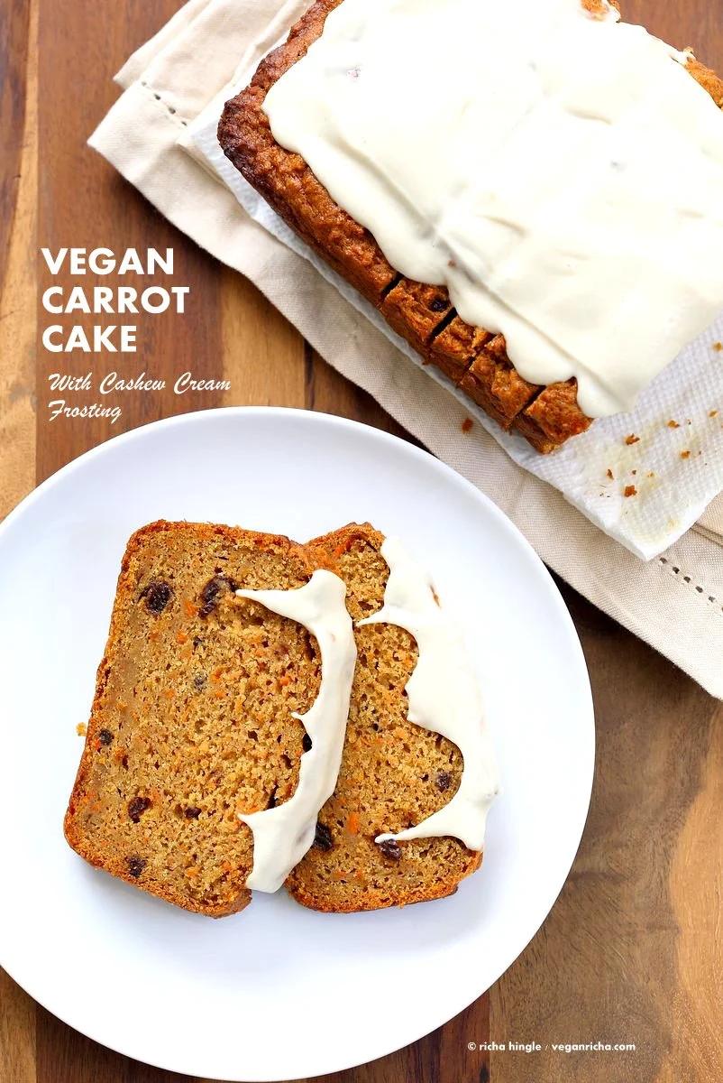Vegan Carrot Cake Recipe with Cashew Cream Frosting