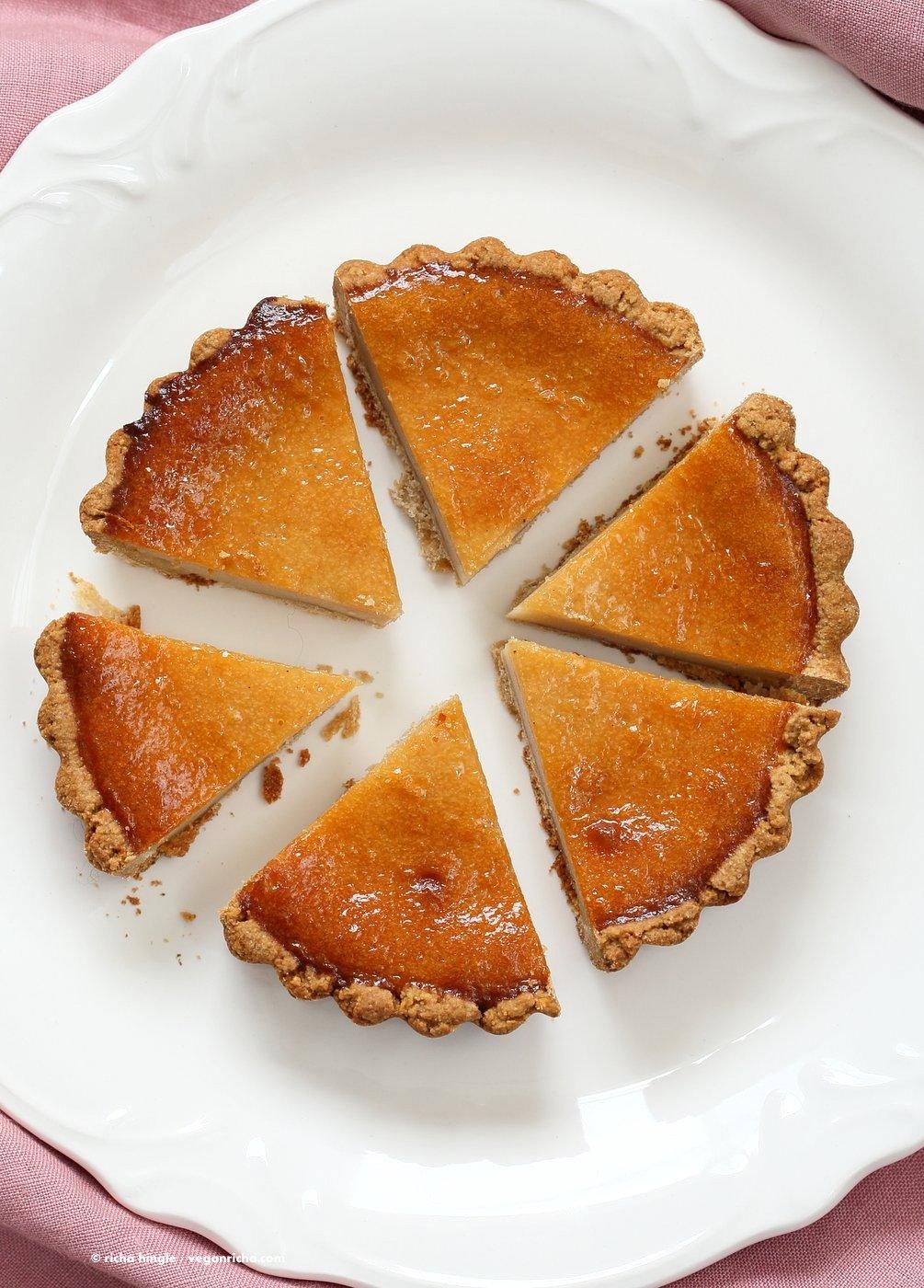 Easy Vegan Cheesecake. Baked Vegan Cheesecake Recipe with Cashews and non dairy yogurt. Soy-free Gluten-free Recipe. | VeganRicha.com