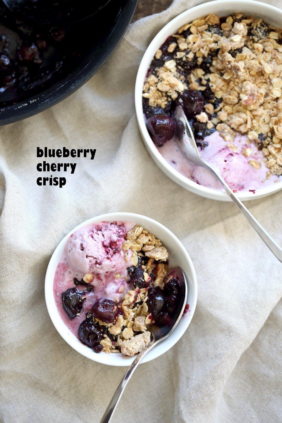 Vegan Cherry Blueberry Crisp – No Bake