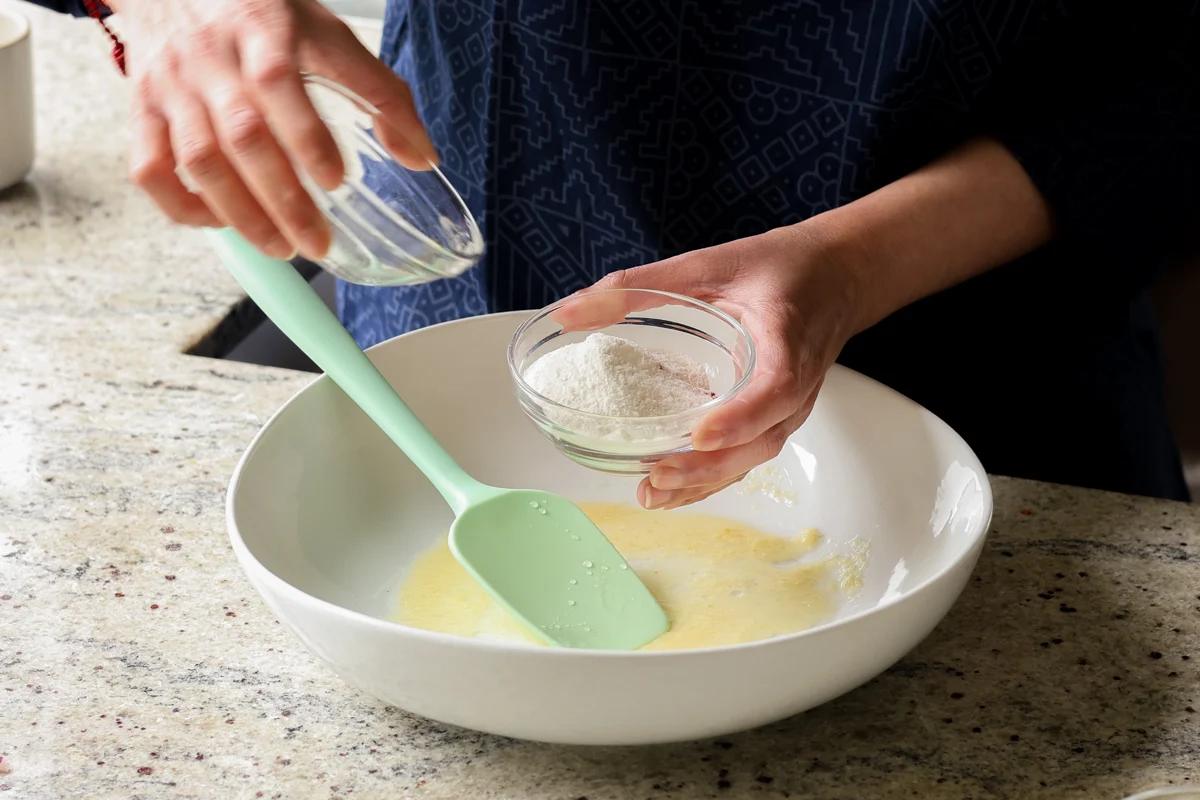 cornstarch and spices mixed together in a small bowl