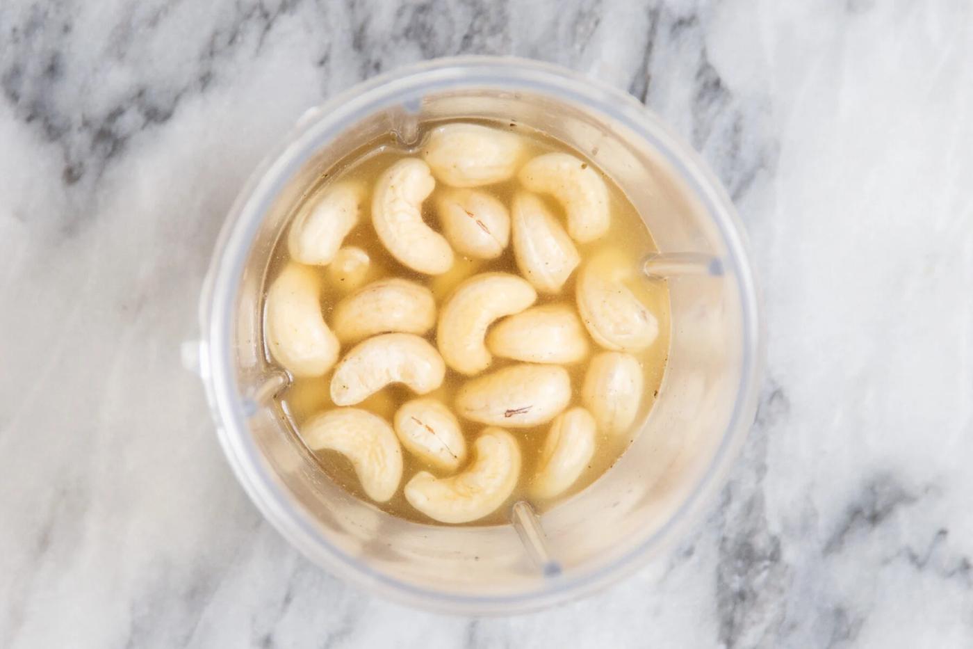 soaked cashews in a small container