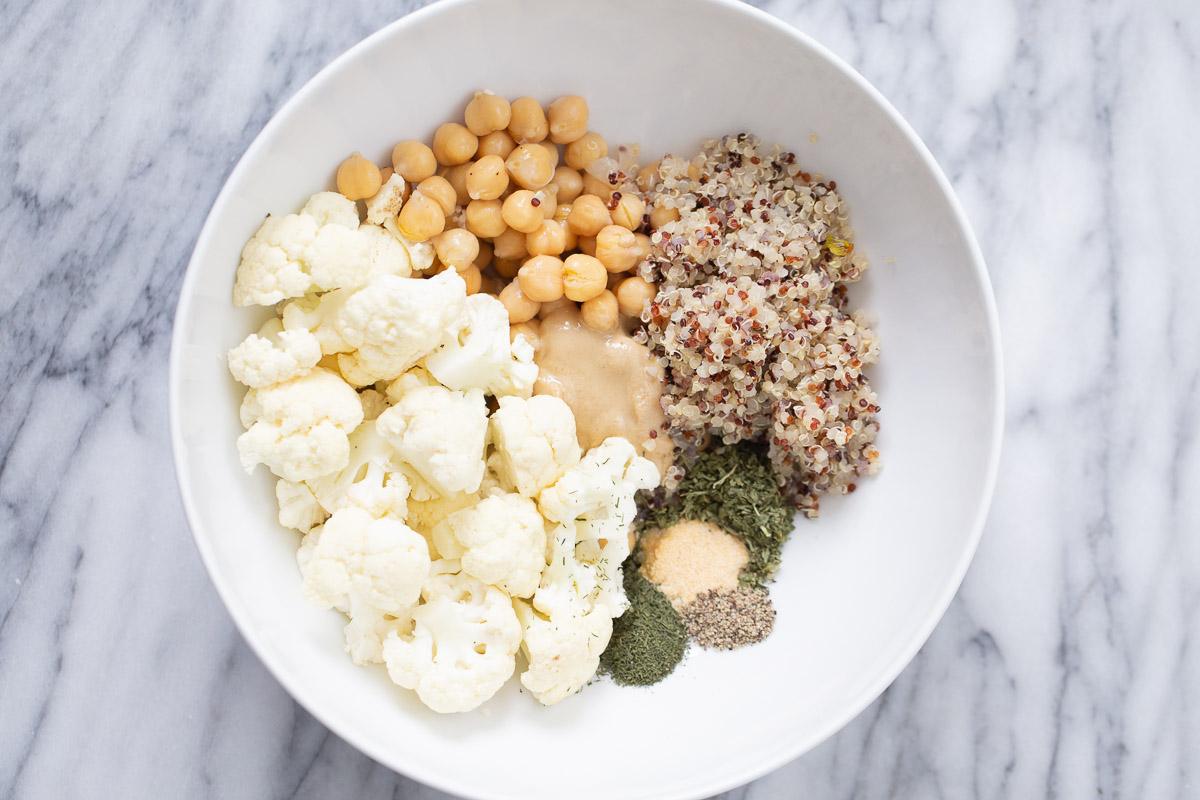ingredients for vegan croquettes in a bowl