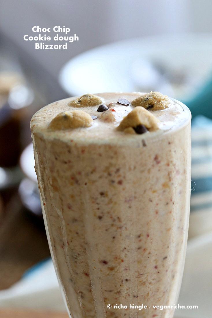 Vegan Chocolate Chip cookie Dough Blizzard | Pitzn