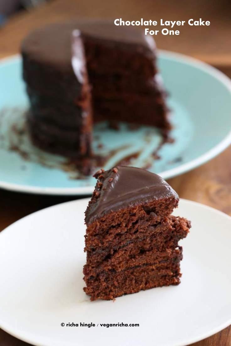 Vegan Chocolate Layer Cake for One. No Bake!