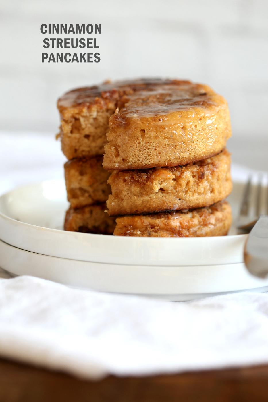 Vegan Cinnamon Streusel Pancakes