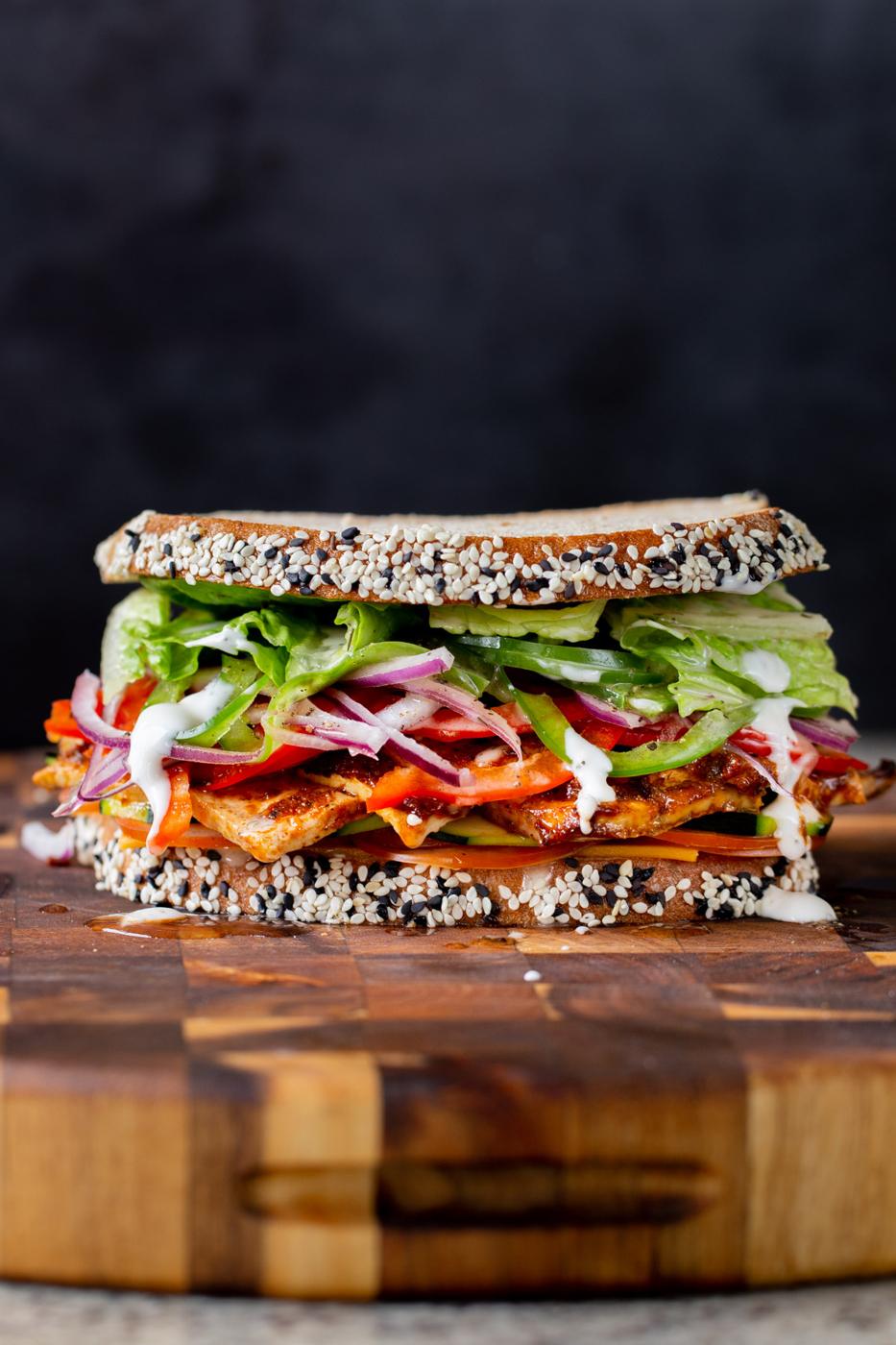 Club Sandwich with Tofu Cold Cuts