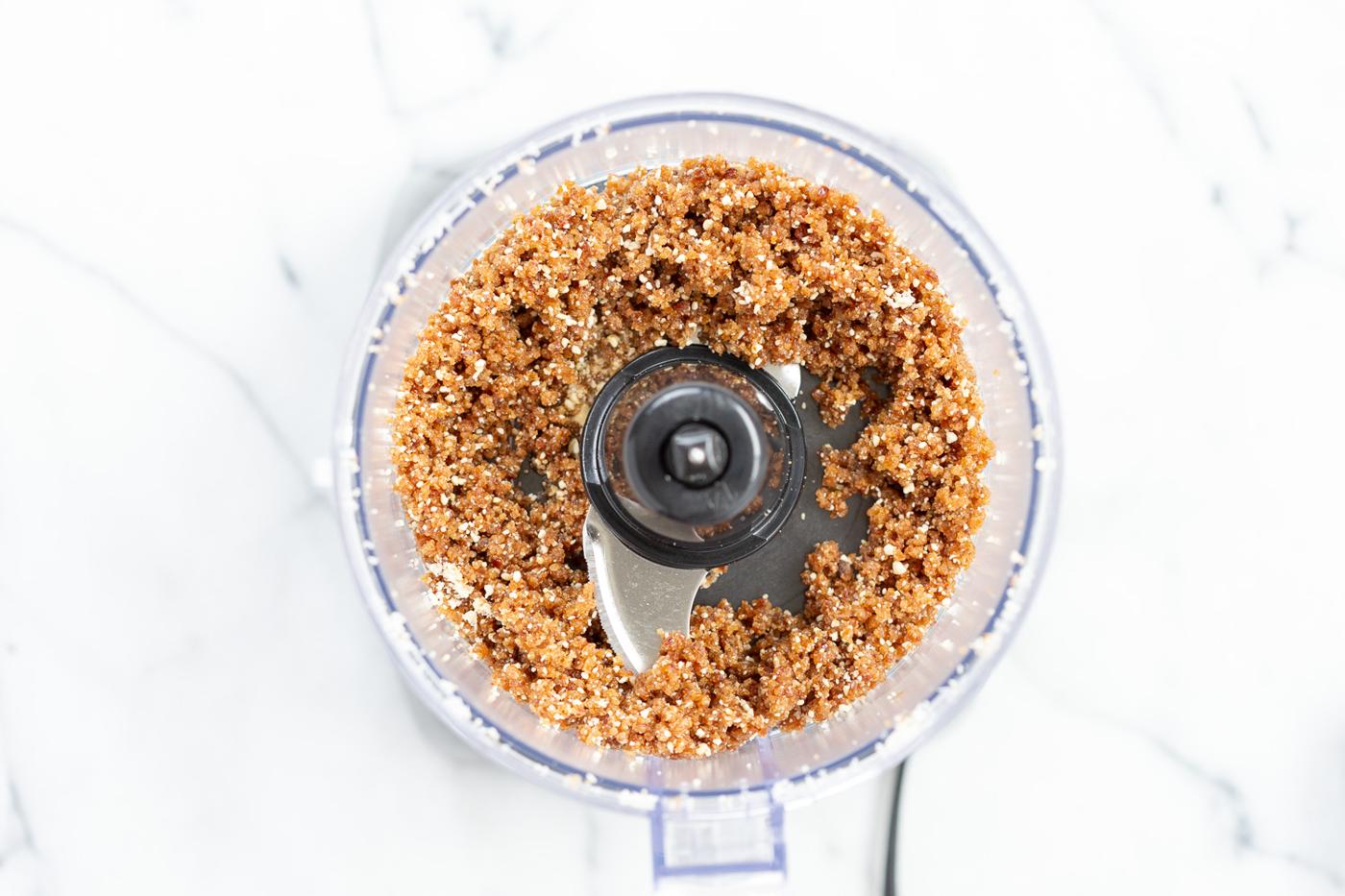 Ingredients for our Vegan Cookie Dough Bites in a food processor