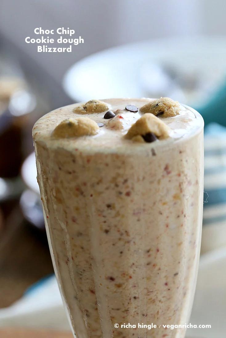 Vegan Cookie Dough Blizzard Milkshake. Glutenfree Recipe