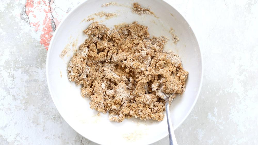 Cookie Dough in a White Bowl for our Vegan Cookie Dough Ice Cream Sandwiches