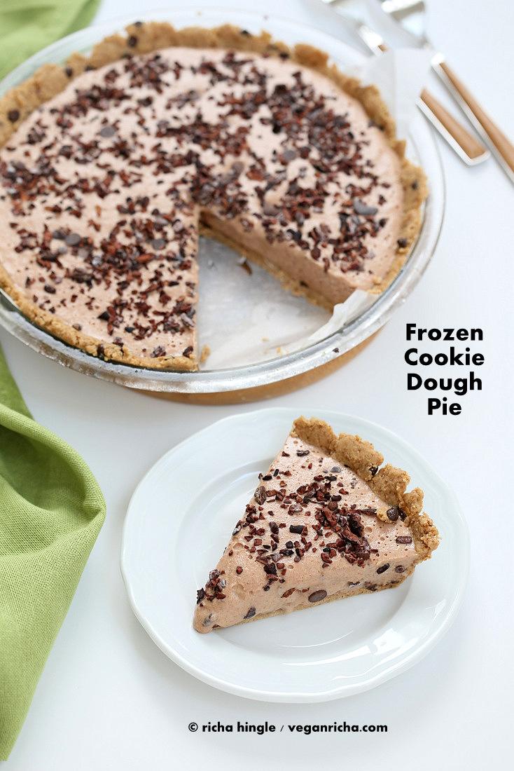 Vegan Cookie Dough Pie. No Bake Gluten-free Recipe