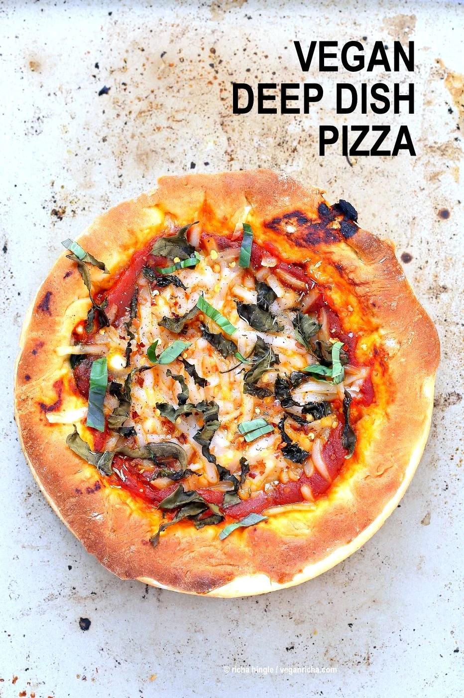 Vegan Deep Dish Pizza Recipe – 20 min Crust!